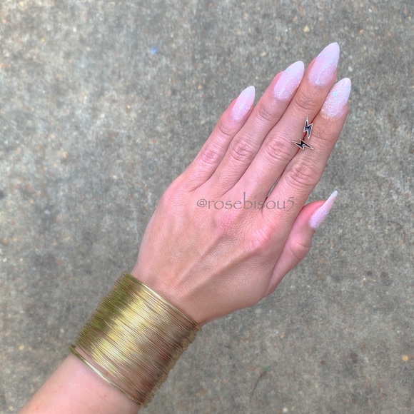 ⚡️🆕Rose Gold + Black Enamel Lightning Bolt Studs - Picture 5 of 7